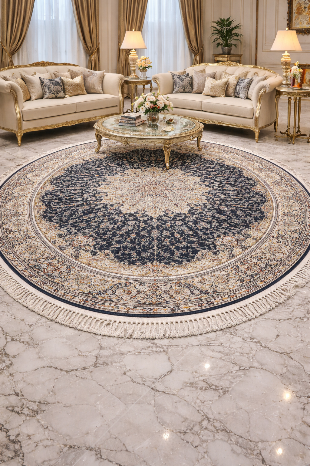 Traditional kaleen styled in a warm interior