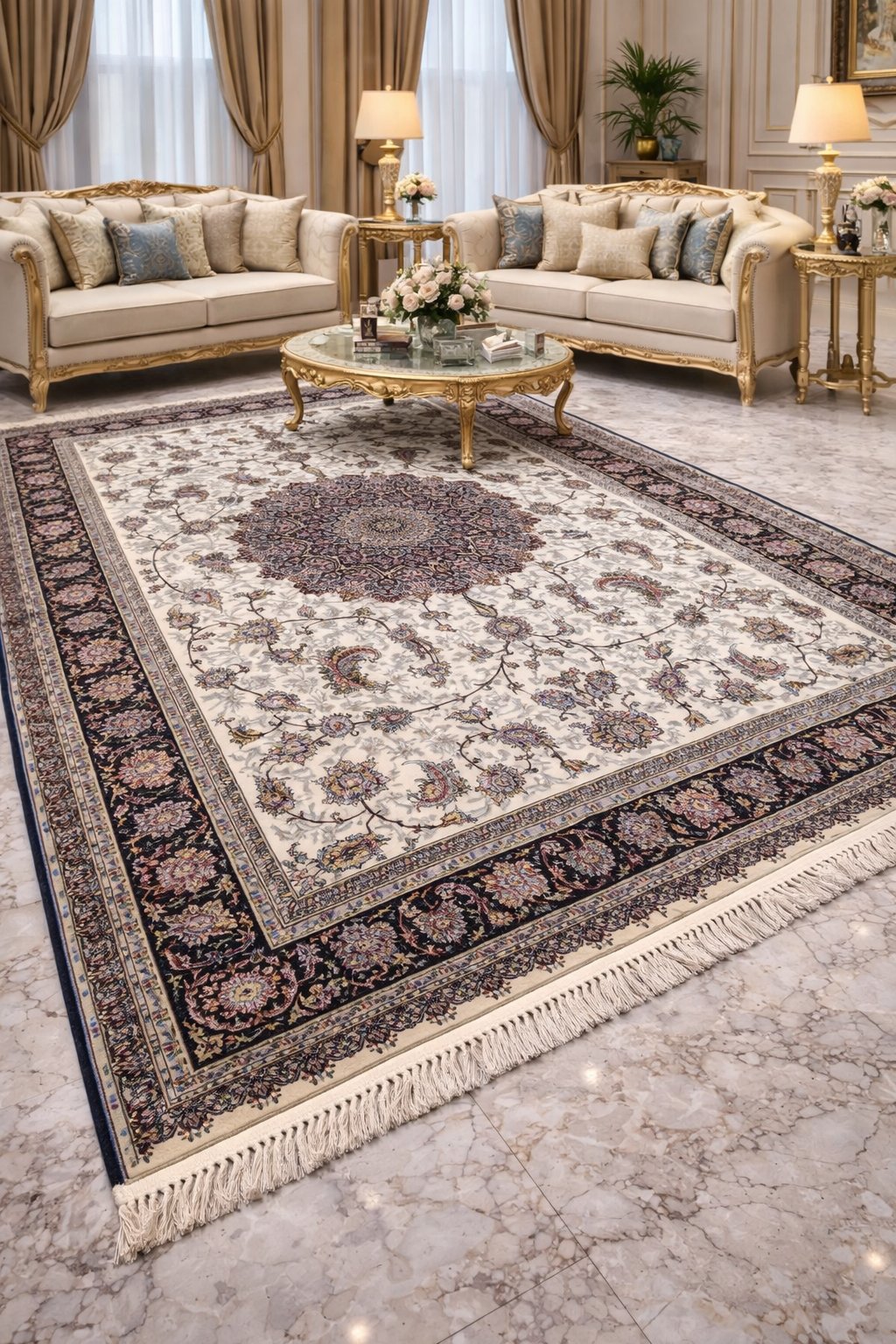 Luxury carpet collection in an elegant traditional room